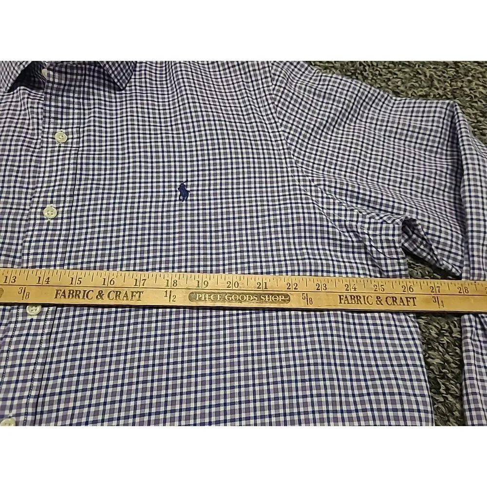 Polo Ralph Lauren Mens XL Purple Blue Plaid Shirt Long‎ Sleeve Button Up